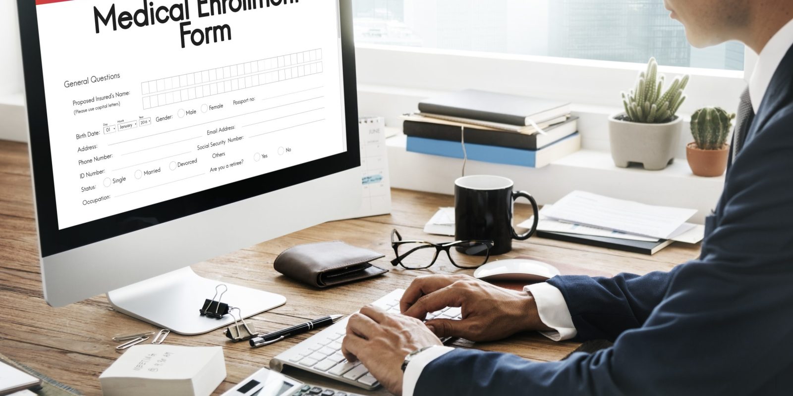 Medical Enrollment Form Document Medicare Concept